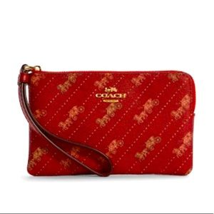 NWT Coach Corner Zip Wristlet Horse and Carriage